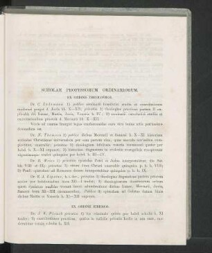Scholae Professorum Ordinariorum.