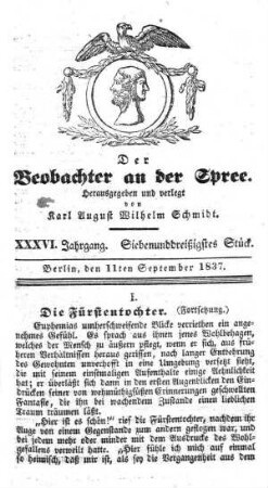 37. Stueck, 11. September 1837