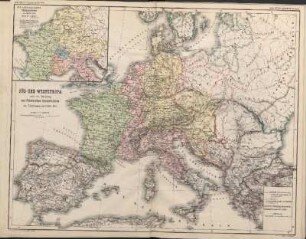 Süd- und Westeuropa nach der Theilung des fränkischen Kaiserreiches zu Virodunum im Jahre 843