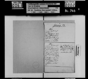 Kassentagebuch des Obervogteiamts
