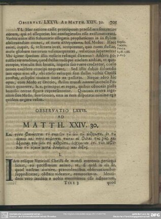 Observatio LXXVI. Ad Matth. XXIV. 30.