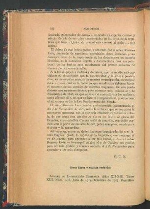 Otros libros y folletos recibidos