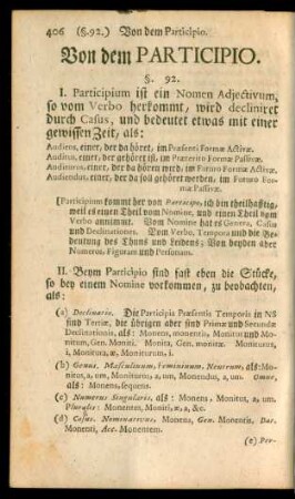 Sect. VI. Von dem Participio.