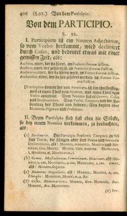 Sect. VI. Von dem Participio.