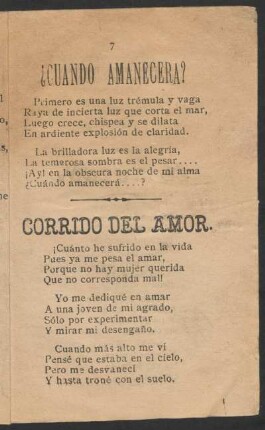 Corrido del amor.