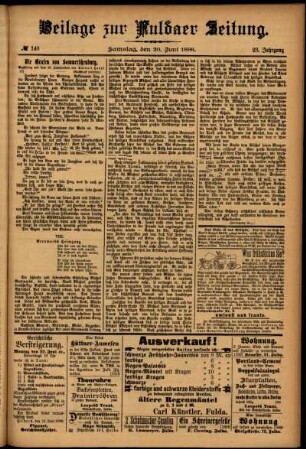 Zweite Ausgabe vom Samstag, den 20. Juni 1896.