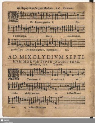 Ad mixolydium septimum modum: super occhi sereni e chiari. à 6