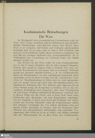 Kaufmännische Betrachtungen