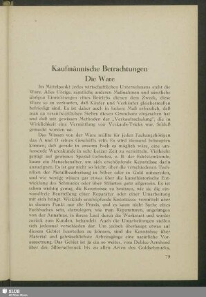Kaufmännische Betrachtungen