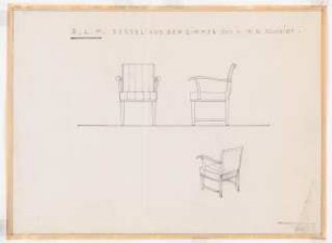 Reichsluftfahrtministerium, Berlin: Zimmer Abteilungsleiter M[inister-].R[at]. Scheidt Q2R: Sessel Ansichten, perspektivische Ansicht