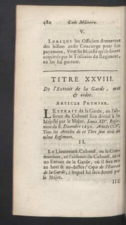 Titre XXVIII.