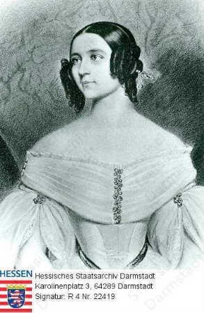 Adelgunde Erzherzogin v. Österreich-Modena geb. Prinzessin v. Bayern (1823-1914) / Porträt, linksblickendes Halbbild