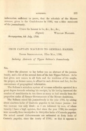 From Captain Macleod to General Harris
