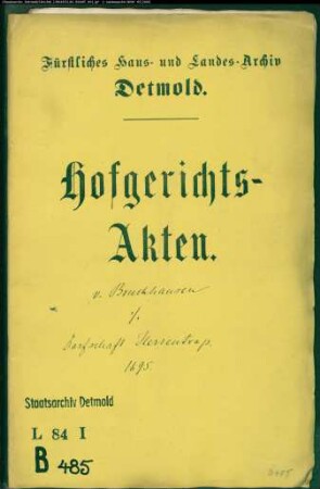 von Bruchhausen zu Reelkirchen gegen Dorfschaft Herrentrup