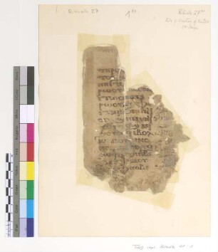[Rite of the Unction of the Sick] : Fragm. copt. Pischoi Rituale 27