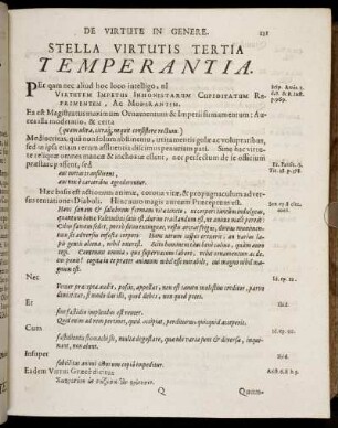 Stella Virtutis Tertia Temperantia.