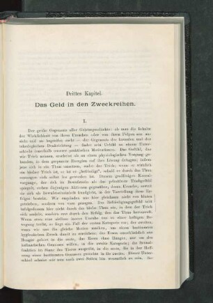 Drittes Kapitel. Das Geld in den Zweckreihen