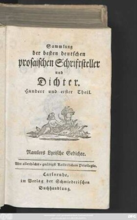 Karl Wilhelm Ramlers Lyrische Gedichte