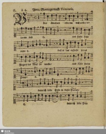 II. Am 1. Sontage nach Trinitatis: Vater Abraham erbarme dich mein