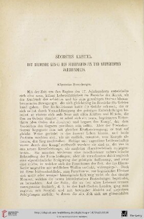 Sechstes Kapitel: Die Bildende Kunst des Siebenzehnten und Achtzehnten Jahrhunderts