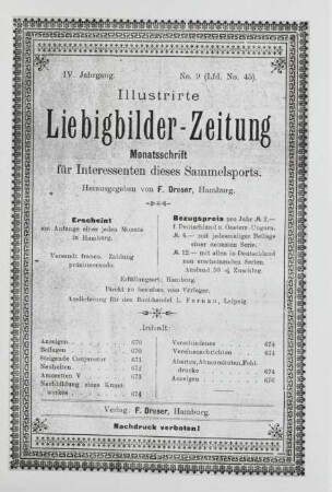 IV. Jahrgang. No. 9 (Lfd. No. 45). (Hamburg, 1. September 1899.)