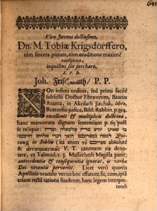Eder hayeḳar asher yaḳar hamashiaḥ meʿal hayehudim Sive De Vili Illo Et Abiecto XXX. Argenteorum Pretio, Quo A Judaeis Messias Aestimatus Est, Ex vaticinio Zach. XI, v. 12. 13. collato cum Matth. cap. XXVII,9. Dissertatio