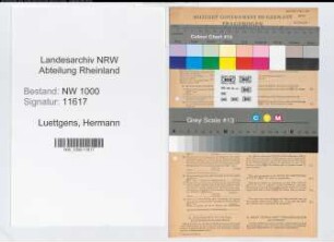 Entnazifizierung Hermann Luettgens, geb. 16.01.1895 (Finanzinspektor)