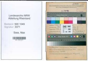 Entnazifizierung Max Sass , geb. 07.07.1900 (Kaufmaennischer Angestellter)