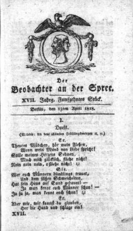 15. Stueck, 13. April 1818