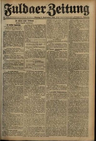 Ausgabe vom Montag, den 09. September 1918.