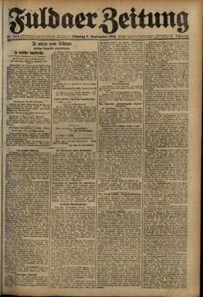 Ausgabe vom Montag, den 09. September 1918.
