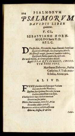 Psalmorum Davidis Liber quintus.