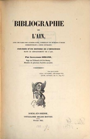 Bibliographie de l'Ain