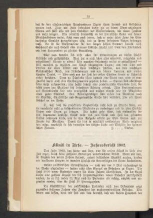 Klinik in Urfa. - Jahresbericht 1902