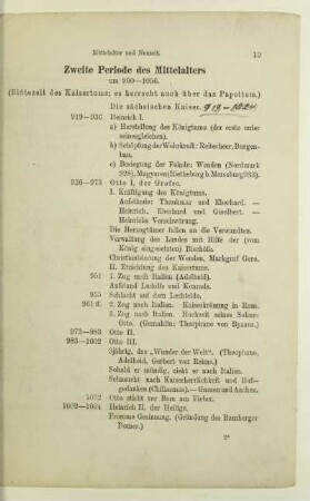 Zweite Periode des Mittelalters um 900-1056