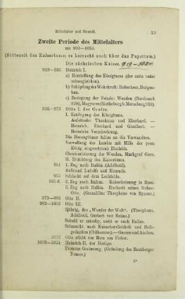 Zweite Periode des Mittelalters um 900-1056