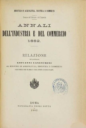 Annali del industria e del commercio. 1882,4