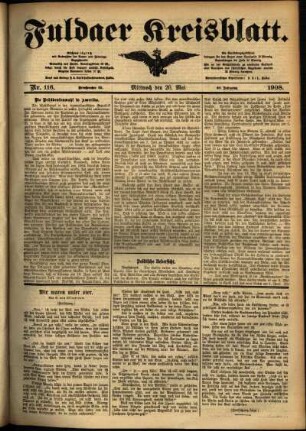 Ausgabe vom Mittwoch, den 20. Mai 1908.
