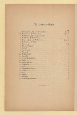 Kartenverzeichnis