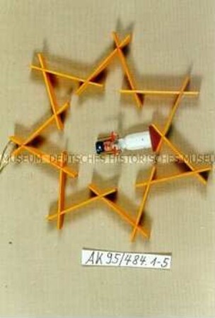 Seiffener Christbaumschmuck: 5 Sterne mit Lichterengel