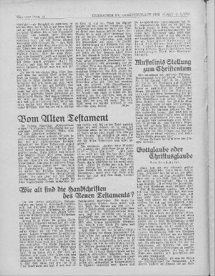 Mussolinis Stellung zum Christentum