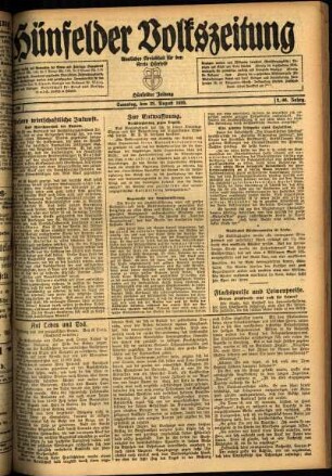 Ausgabe vom Samstag, den 28. August 1920.