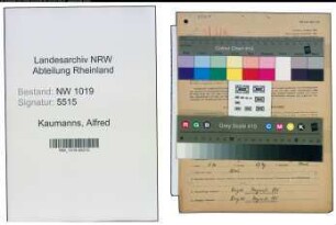 Entnazifizierung Alfred Kaumanns , geb. 25.08.1907 (Kaufmann)