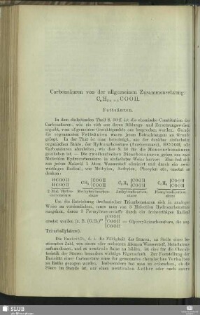 Carbonsäuren von der allgemeinen Zusammensetzung: CnH2n+1COOH