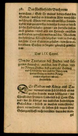 Das LIX. Capitel. Von der Tractation deß Friedes/ ...