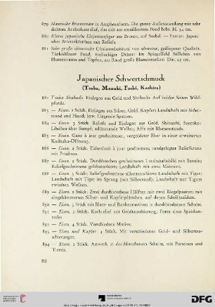 Japanischer Schwertschmuck (Nr. 882-909)