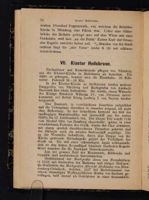 VII. Kloster Heilsbronn.