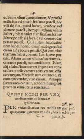 Quibus Modis Per Universitatem nobis res acquirantur.