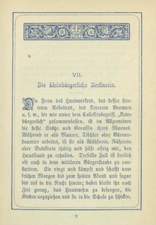 VII. Die kleinbürgerliche Berlinerin
