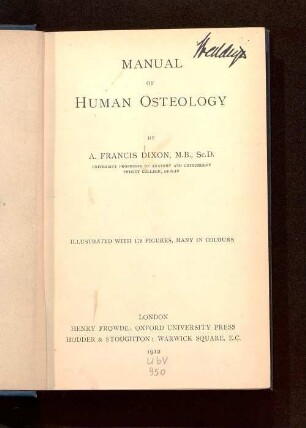 Manual of human osteology
